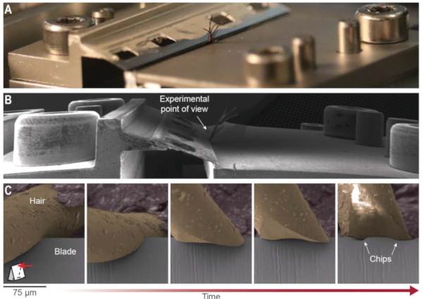 Bumps in steel after cutting hairs